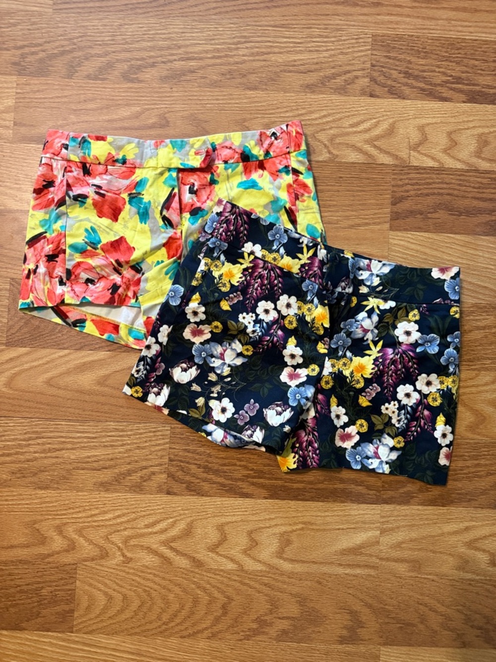 Two pairs of floral shorts